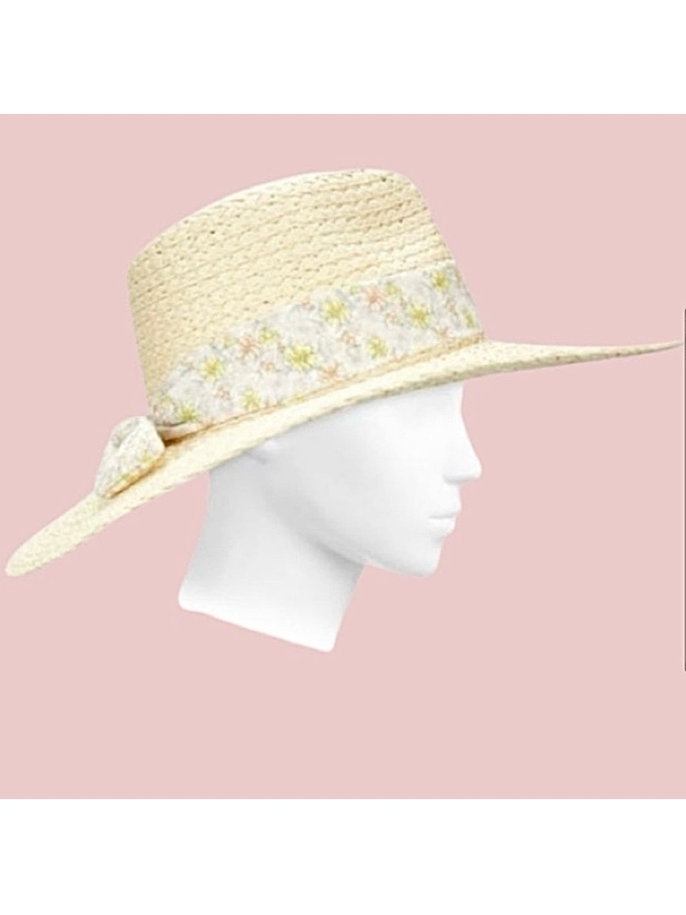 🆕- -Vince Camuto 5" Brim Hat with Floral Bow Band.